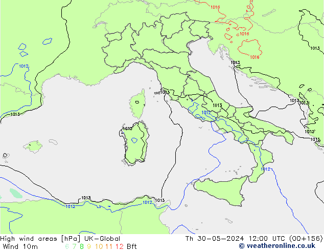 High wind areas UK-Global Th 30.05.2024 12 UTC