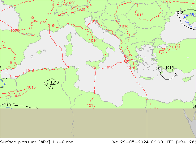 Yer basıncı UK-Global Çar 29.05.2024 06 UTC