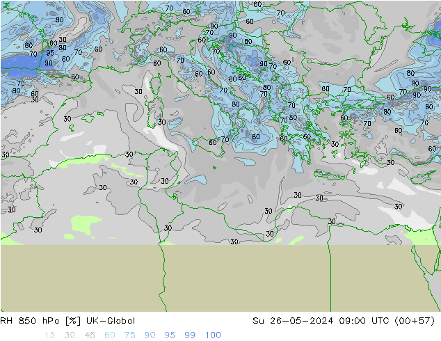 850 hPa Nispi Nem UK-Global Paz 26.05.2024 09 UTC