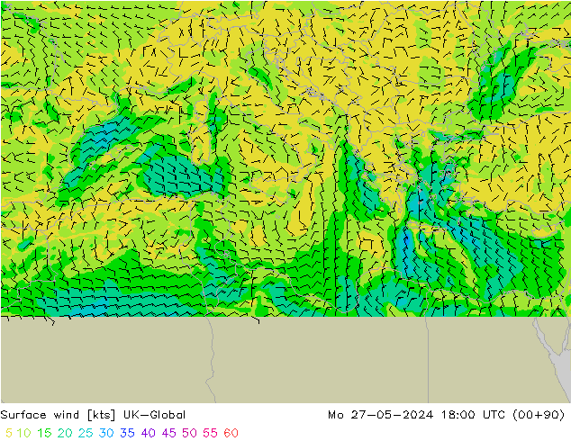 Vento 10 m UK-Global Seg 27.05.2024 18 UTC