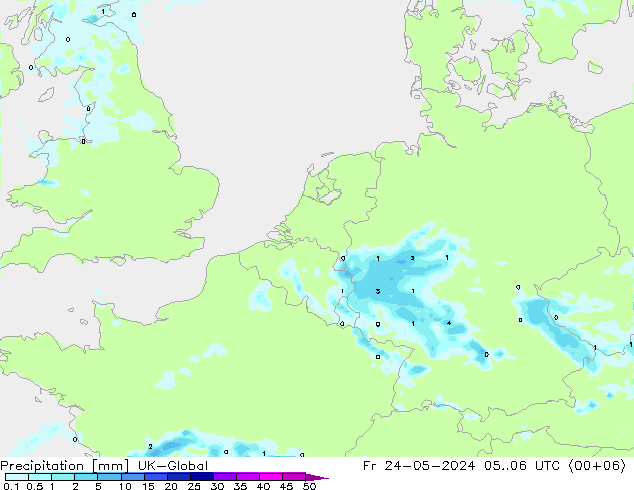 降水 UK-Global 星期五 24.05.2024 06 UTC