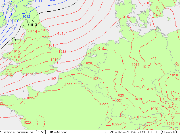 Luchtdruk (Grond) UK-Global di 28.05.2024 00 UTC