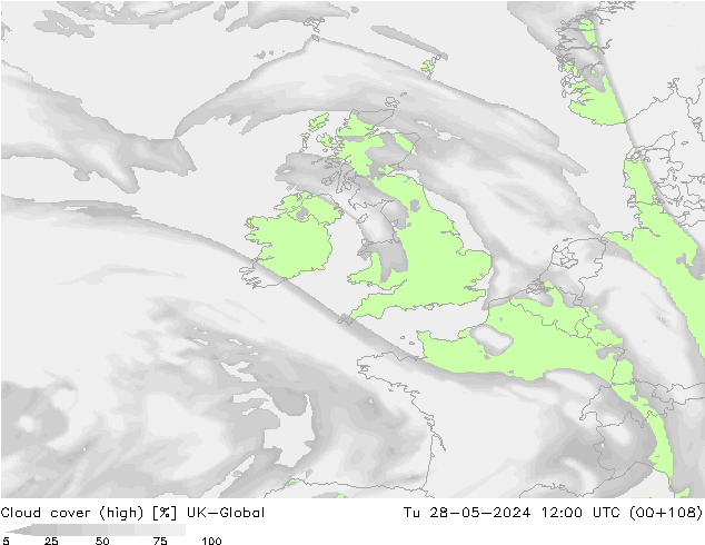 Bewolking (Hoog) UK-Global di 28.05.2024 12 UTC