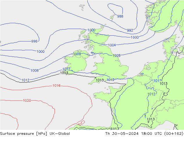 Luchtdruk (Grond) UK-Global do 30.05.2024 18 UTC