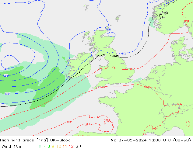 High wind areas UK-Global lun 27.05.2024 18 UTC