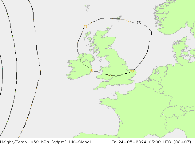 Height/Temp. 950 hPa UK-Global  24.05.2024 03 UTC