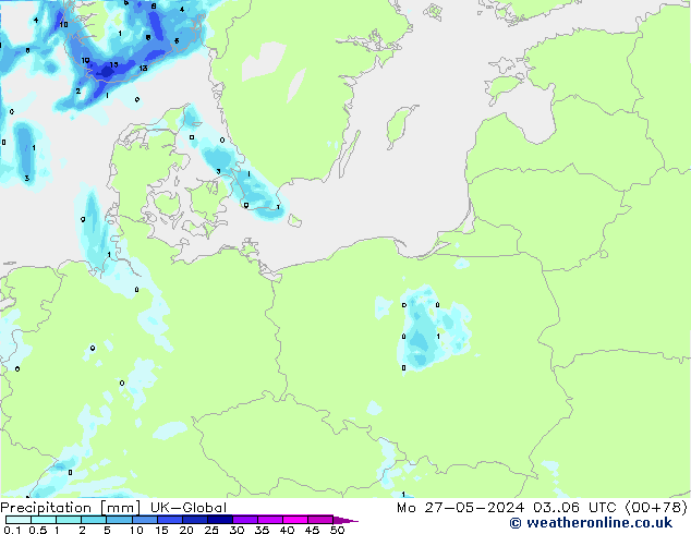 Precipitation UK-Global Mo 27.05.2024 06 UTC