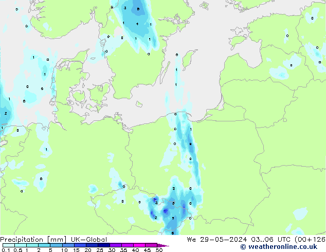 Precipitation UK-Global We 29.05.2024 06 UTC