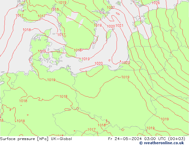 Surface pressure UK-Global Fr 24.05.2024 03 UTC