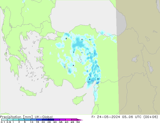 Neerslag UK-Global vr 24.05.2024 06 UTC