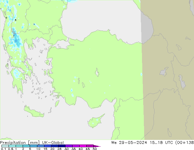 Precipitation UK-Global We 29.05.2024 18 UTC