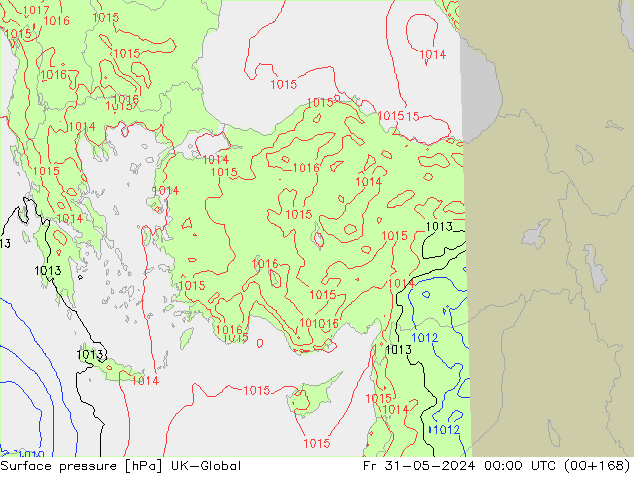 приземное давление UK-Global пт 31.05.2024 00 UTC