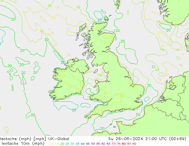 Isotachs (mph) UK-Global Su 26.05.2024 21 UTC