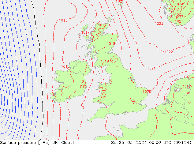 pressão do solo UK-Global Sáb 25.05.2024 00 UTC