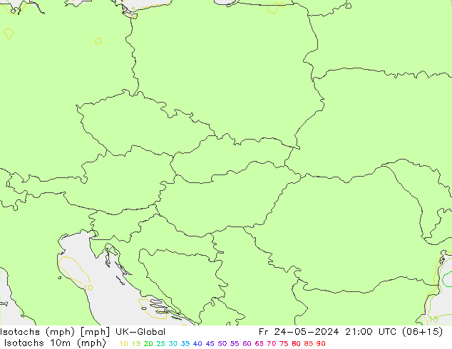 Isotachs (mph) UK-Global ven 24.05.2024 21 UTC