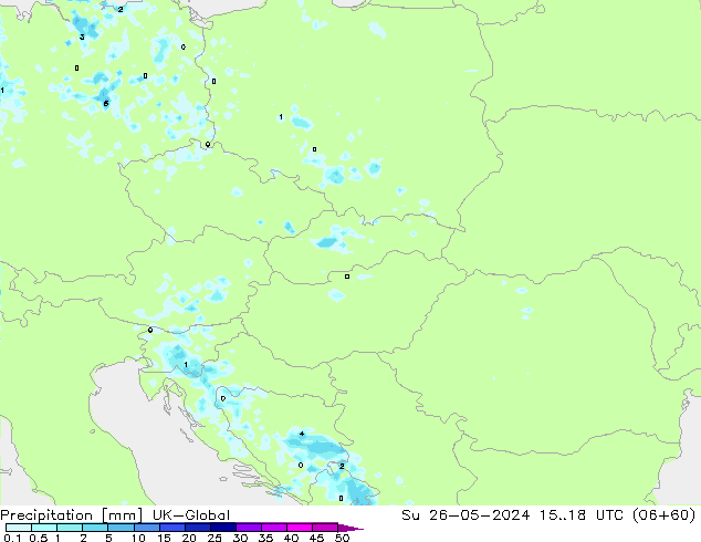 Precipitation UK-Global Su 26.05.2024 18 UTC