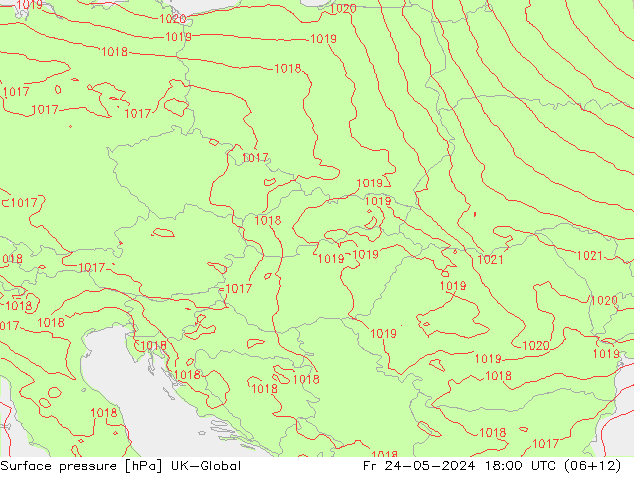 Surface pressure UK-Global Fr 24.05.2024 18 UTC