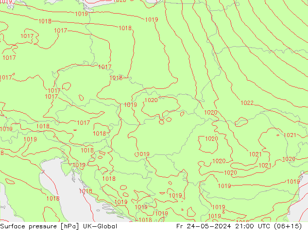 pression de l'air UK-Global ven 24.05.2024 21 UTC