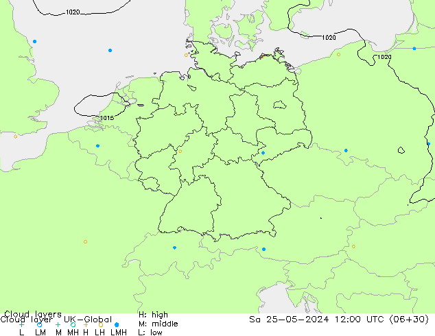 Cloud layer UK-Global  25.05.2024 12 UTC