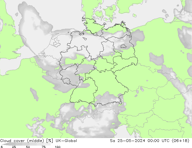 Nuages (moyen) UK-Global sam 25.05.2024 00 UTC