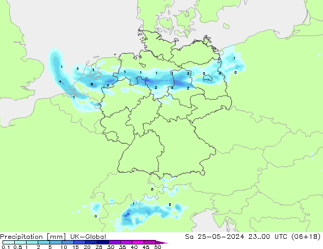 Precipitation UK-Global Sa 25.05.2024 00 UTC