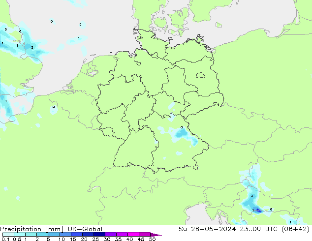 precipitação UK-Global Dom 26.05.2024 00 UTC