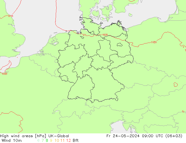 High wind areas UK-Global vie 24.05.2024 09 UTC