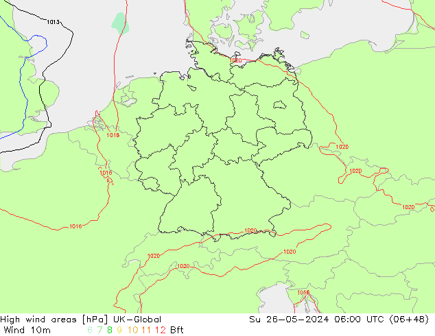 High wind areas UK-Global Ne 26.05.2024 06 UTC