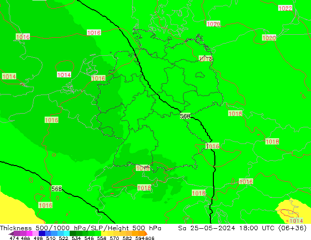 Thck 500-1000hPa UK-Global so. 25.05.2024 18 UTC