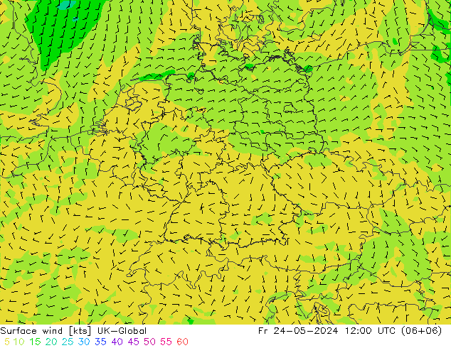 Surface wind UK-Global Pá 24.05.2024 12 UTC