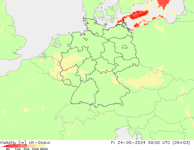 Dohlednost UK-Global Pá 24.05.2024 09 UTC