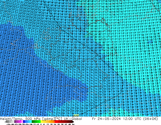 Height/Temp. 500 hPa UK-Global Fr 24.05.2024 12 UTC