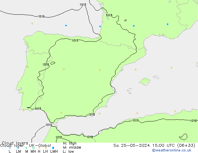 Cloud layer UK-Global sáb 25.05.2024 15 UTC
