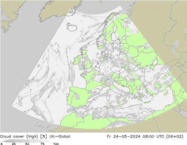 Nuages (élevé) UK-Global ven 24.05.2024 08 UTC