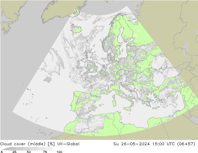 Bewolking (Middelb.) UK-Global zo 26.05.2024 15 UTC