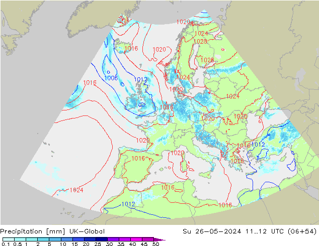 Srážky UK-Global Ne 26.05.2024 12 UTC