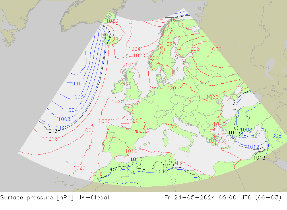 pression de l'air UK-Global ven 24.05.2024 09 UTC