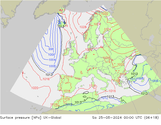 Presión superficial UK-Global sáb 25.05.2024 00 UTC