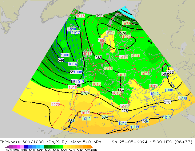 500-1000 hPa Kalınlığı UK-Global Cts 25.05.2024 15 UTC