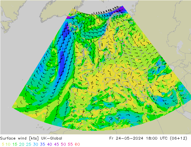 Surface wind UK-Global Pá 24.05.2024 18 UTC
