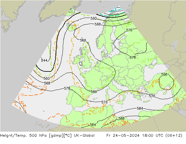 Géop./Temp. 500 hPa UK-Global ven 24.05.2024 18 UTC