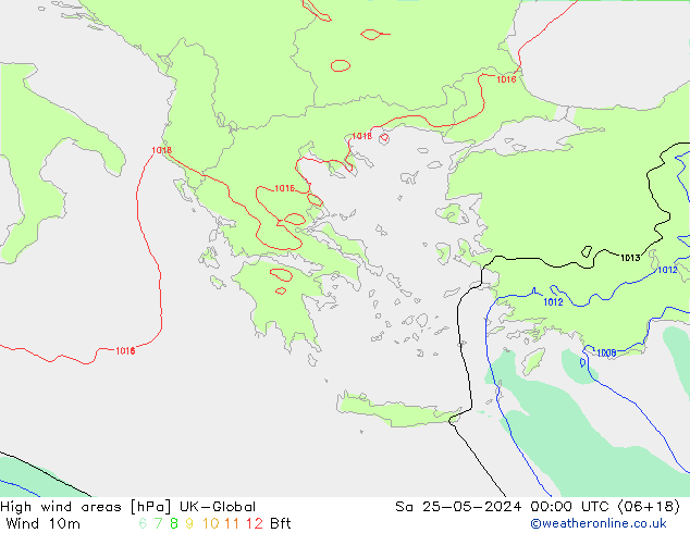 High wind areas UK-Global  25.05.2024 00 UTC