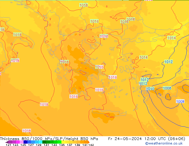 Thck 850-1000 hPa UK-Global Fr 24.05.2024 12 UTC