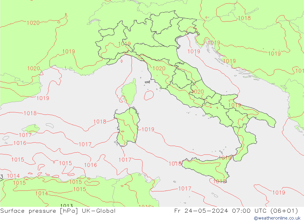 pression de l'air UK-Global ven 24.05.2024 07 UTC