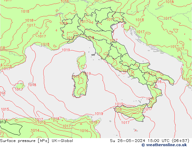 pression de l'air UK-Global dim 26.05.2024 15 UTC