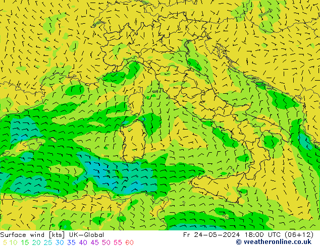 Wind 10 m UK-Global vr 24.05.2024 18 UTC