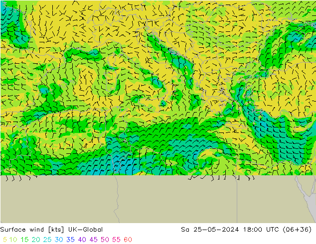 Surface wind UK-Global Sa 25.05.2024 18 UTC