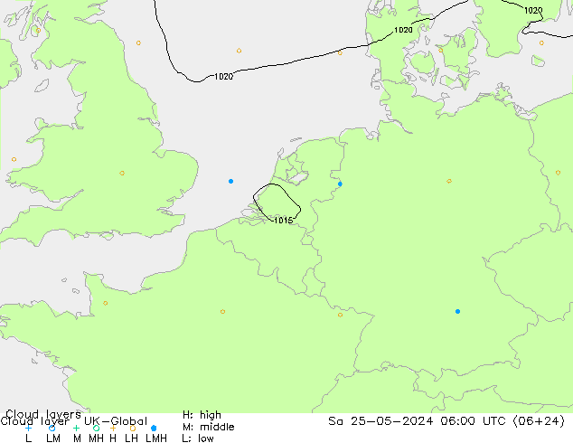 Cloud layer UK-Global So 25.05.2024 06 UTC