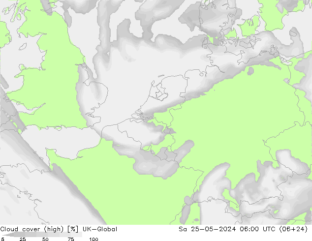 Cloud cover (high) UK-Global Sa 25.05.2024 06 UTC