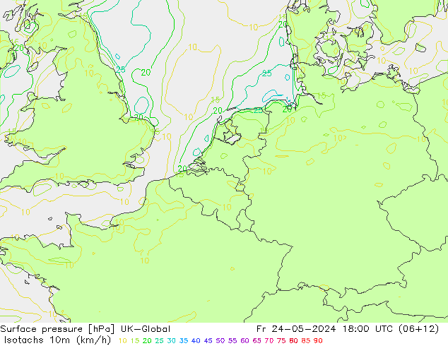 Isotaca (kph) UK-Global vie 24.05.2024 18 UTC